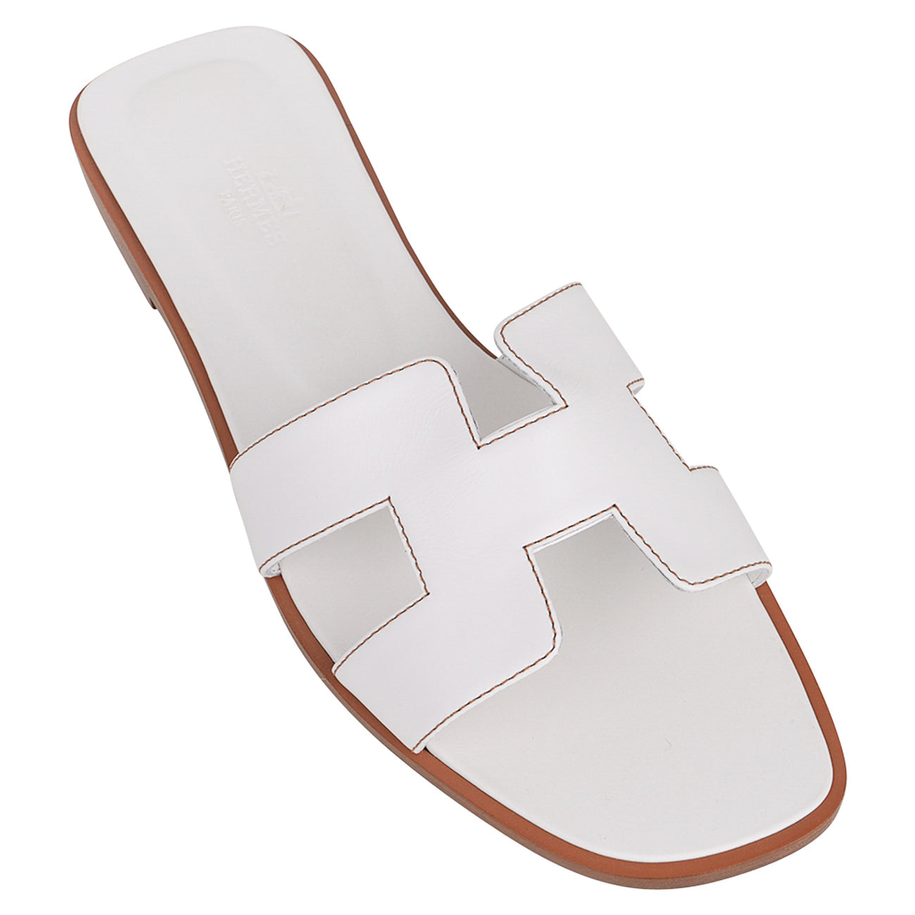 Hermes Oran Sandal White