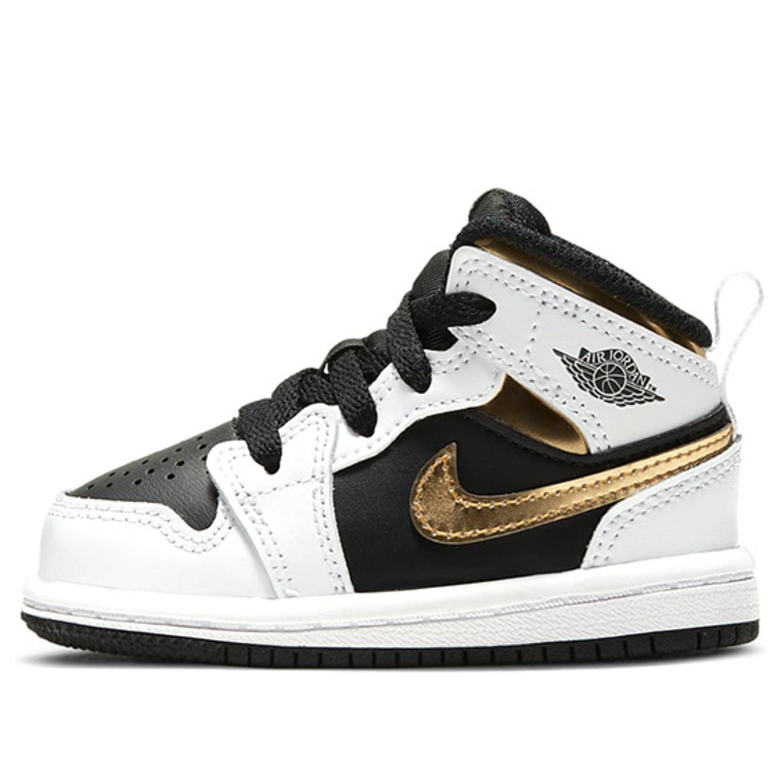 Nike Dunk Low Kids Black White Gold