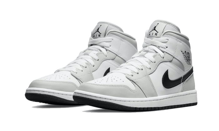 Air Jordan 1 Mid White Light Smoke Grey